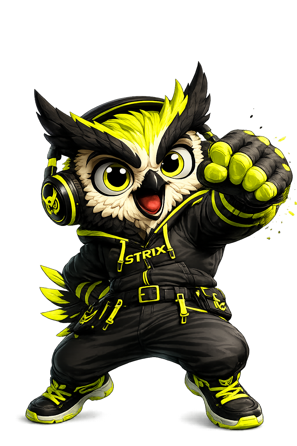 Mascotte STRIX en illustration comic